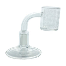 Load image into Gallery viewer, 25mm Weed Leaf Quartz Banger | Profile View In Banger Stand | Dabbing Wholesaler
