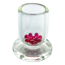 Load image into Gallery viewer, 4mm Ruby Terp (Dab) Pearls | 4mm Terp Pearls In Holder Cup View | Dabbing Wholesaler
