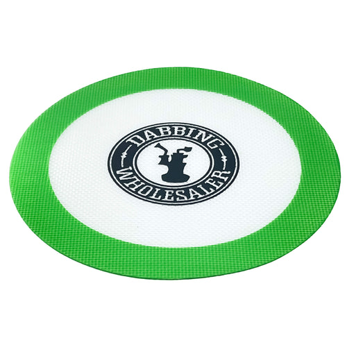 Round Dab Mat - Dabbing Wholesaler Logo | Green View | Dabbing Wholesaler