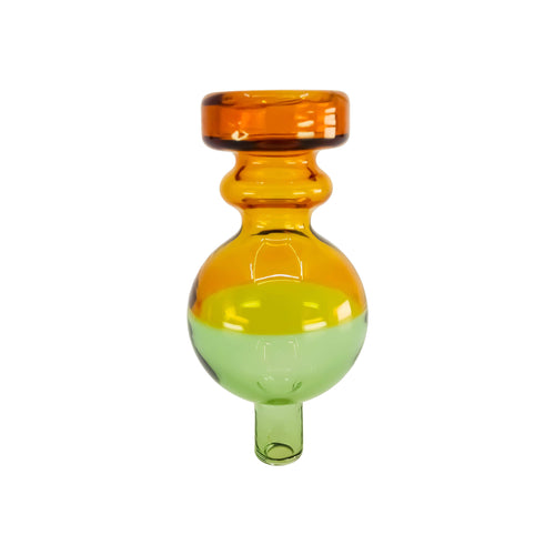 Royal Bubble Carb Cap | Upper Amber - Lower Green View | Dabbing Wholesaler