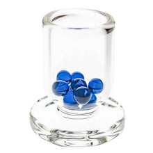 Load image into Gallery viewer, 6mm Blue Crystal Terp (Dab) Pearls | In Holder Cup View | Dabbing Wholesaler
