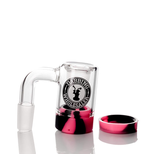 Compact Reclaim Catcher 90° | Attached Silicone Container Profile View | Dabbing Wholesaler